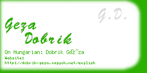 geza dobrik business card